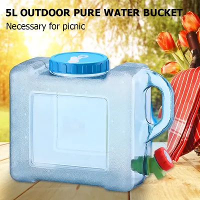 5 L Water Can Bucket Water Container with Faucet Large Capacity Water Bottle Food Grade Water Container Portable Water Container
