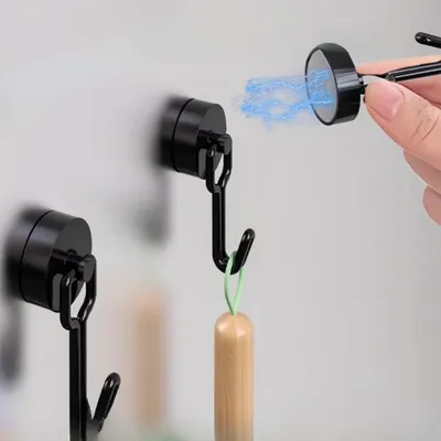 3pcs 360 degrees Strong Magnetic Hook Home Refrigerator Kitchen Key Holder Strong Neodymium Swivel Magnets Hooks Storage Tools
