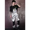 Mode GOGO Dance DJ Kostüm Jazz Erwachsene Männliche Hip Hop Dance Kostüm Silber Insgesamt Männer Hip Hop Hose Nachtclub Amerikanische Kleidung