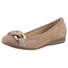 Ballerina GABOR "FLORENZ", Damen, Gr. 41, gold (sand, goldfarben), Ziegenveloursleder, klassisch, Schuhe, Keilabsatz, Bequemschuh, Slipper, Businessschuh in Weite G (=weit)