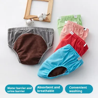 Ältere Inkontinenz-Unterwäsche, waschbare Baumwollwindel-Slips, Windel für Erwachsene, auslaufsicher, saugfähige Urin-Leckage-Unterteile für Damen und Herren Image