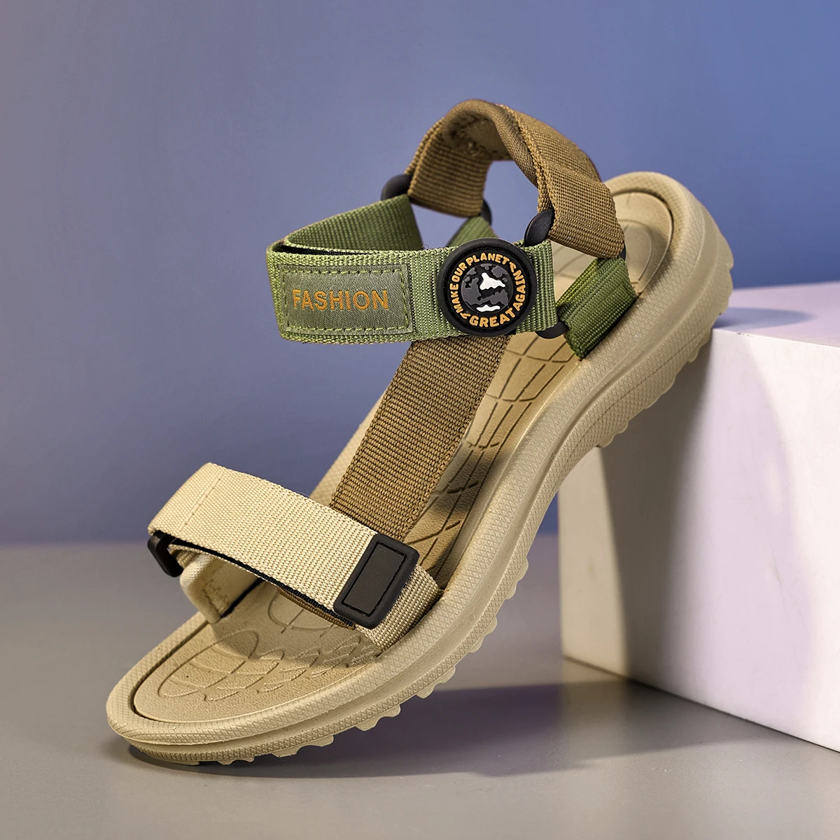 Sommer Kinder Sandalen Mädchen Jungen Atmungsaktive Sport Laufen Rutschfeste Weiche Grün Outdoor Strand Kinder Casual Aufwachen Sandalen Schuhe Image