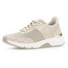 Keilsneaker GABOR ROLLINGSOFT, Damen, Gr. 35, beige (hellbeige), Textil, Veloursleder, unifarben, sportlich, Schuhe, Freizeitschuh, Halbschuh, Schnürschuh, Logoschriftzug an der Ferse