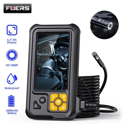Industrial Endoscope Camera 4.3inch IPS Screen Dual Lens HD1080P IP67 Waterproof Light Inspection Borescope for Pipe Car Repair