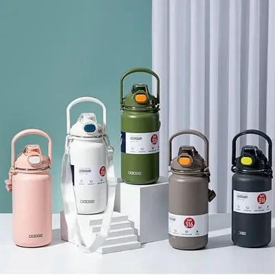 Dodge Vacuum Cup Walking Double Drink Insulated Pot Stainless Steel Large Capacity Portable