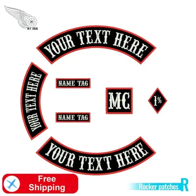 Rocker Custom Motorcycle MC 1% Biker Rider Patches Club Embroidery punk Iron on Patch for Clothing