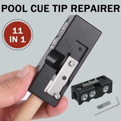 11-in-1 Billiard Cue Head Repairer Portable Billiard Sharpener Clean Cue Polish Knife Tip Tool