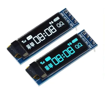 0.91Inch OLED Display Module, I2C Interface, 128X32 LCD Screen SSD1306 Blue/White Light, 3.3V5V