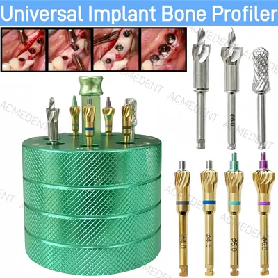 1Kit Universal Implant Bone Profiler Dental Grinding Bur With Pilot Drill Peri-Implant Debridement