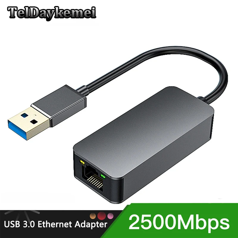 2500Mbps USB C Tipo-C Ethernet a RJ45 2.5G USB 3.0 Convertitore adattatore cablato Lan Hub di rete per Windows 7/8/10 MAC per PC portatile