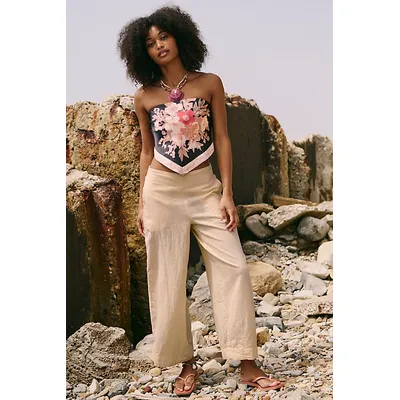 Demi Wide-Leg Trousers by free-est at Free People in Pale Peach, Size: Small