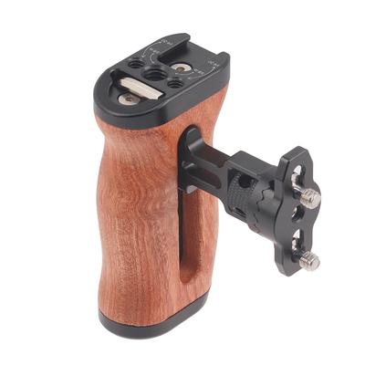 TEMU Jlwin Quick-release Wooden Side Handle Grip For Dslr & Mirrorless Camera Cages - Ergonomic Rosewood With Aluminum Alloy, Includes Allen Wrench Image
