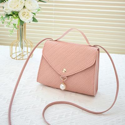 TEMU Women's Lightweight Crossbody Bag With Detachable Shoulder Strap & Accents - Minimalist Solid Color Handbag For Casual & Formal Occasions (deep Brown/white/pink/black), Ladies Handbags Image