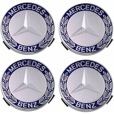 Kompatible Mercedes-Benz 75-mm-Radkappen – Blau, 4er-Set