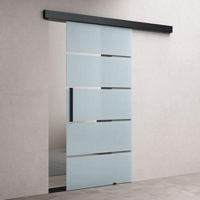 Doporro - Design Glasschiebetür 102,5 x 205cm inkl. Soft-Close 15mm Wandabstand Schiebetür mit Image