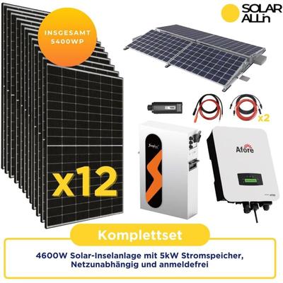 Ja Solar - 4600W Solar-Inselanlage mit 5kW Stromspeicher, Autarkes Komplettset, Netzunabhängig und Image