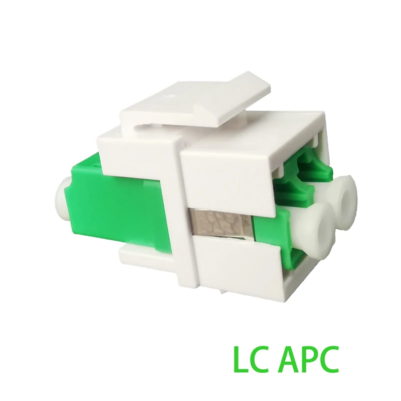 LC APC Duplex-Modus LC/UPC Fiber Keystone Jack Multimode 10 GB F/F Dual White LC Keystone-Koppler für Wand-Frontplatten-Patchpanel Image