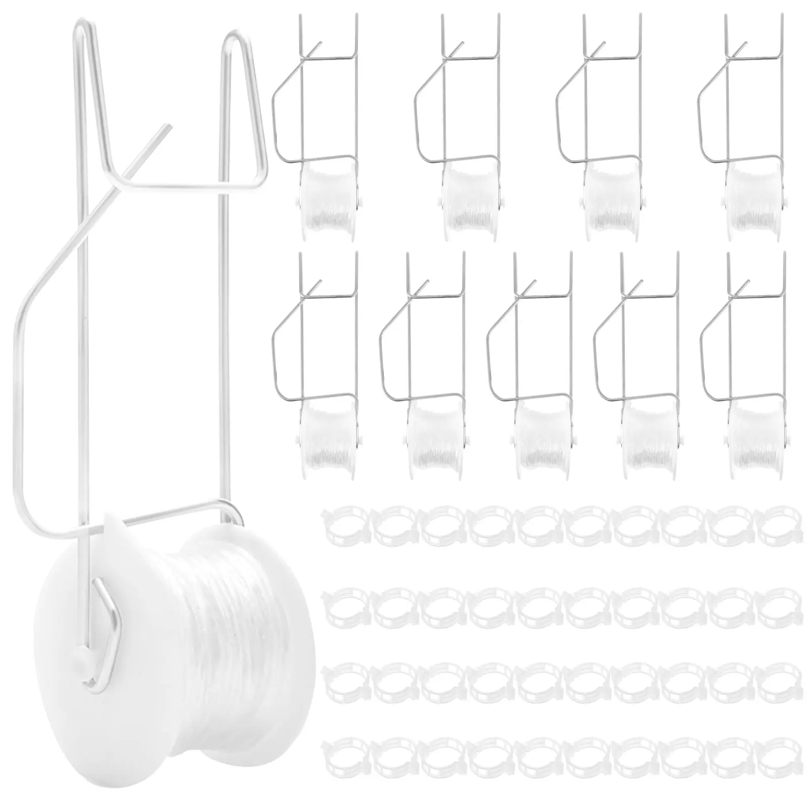 10 Stück Tomatenspalier-Rollenhaken, Weinreben, Gewächshaus, Garten, Blumenpflanze, stark belastbar, platzsparend, hitzebeständig Image