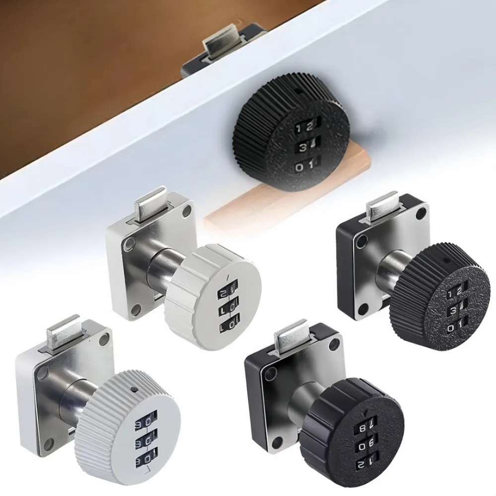 Schubladen-3-stelliges Passwortschloss, schlüsselloses Metallschloss, Schnalle, Diebstahlsicherung, geeignet für Möbel, Schranktüren, Kleiderschränke, Schubladen Image