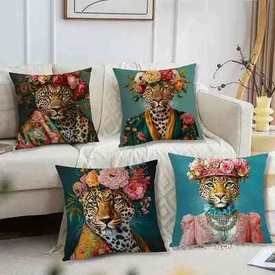 Bequemer, weicher, modischer Kissenbezug, Kranz für Leoparden-Sofa, Wohnzimmer, Heimbüro, Image