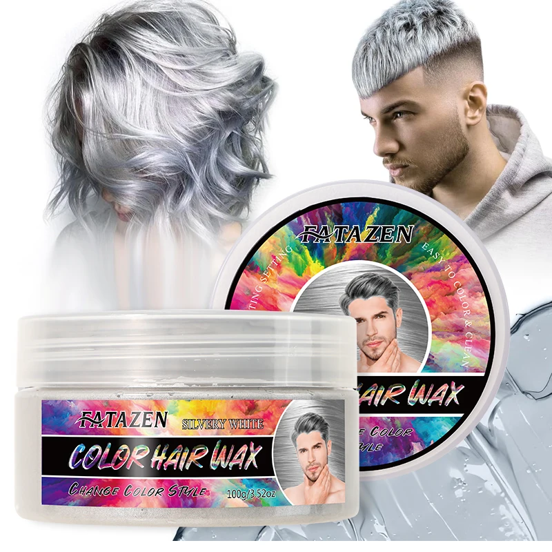 100 ml Silbergraues Haarfärbeprodukt Einweg-Haarfärbemittel Wachs Styling Natürliches Haar Starkes Gel Creme Wachsstift Haarpomade für Image