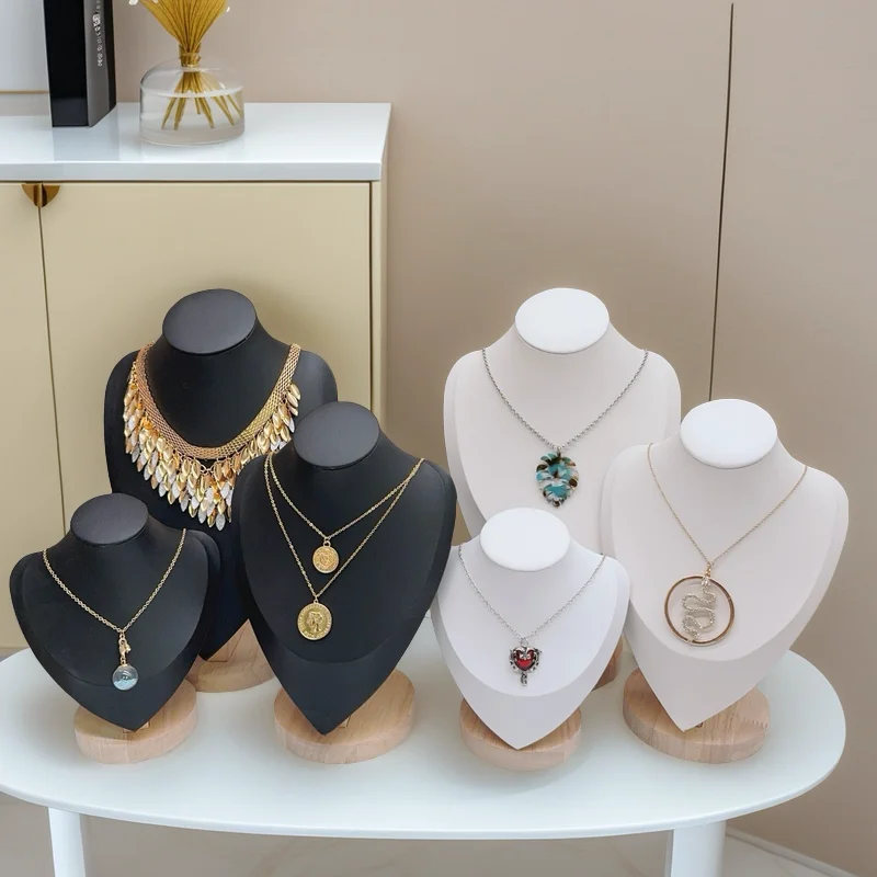 Samt Porträt Halskette Display Anhänger Organizer Schmuck Display Ständer Schmuck Mannequin Büste Halskette Anhänger Fenster Display Image