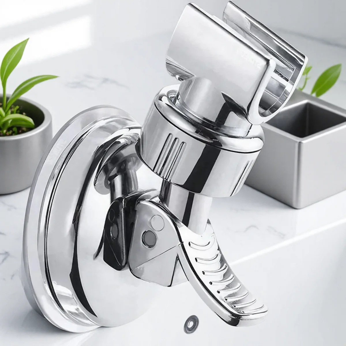 JJYY 360° ° Einstellbare Saugnapf Duschhalterung Universal ABS Badezimmerzubehör Duschstange Kopfschieber