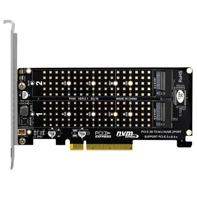 RAID-Karte PCI-E X8 Doppelscheibe RAID-Karte NVME M.2 M KEY SSD-Erweiterungsadapter Erweiterte Dual Image