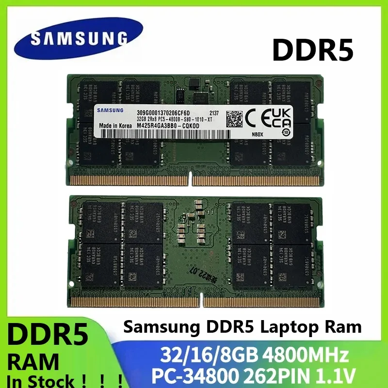 SAMSUNG DDR5 RAM Laptop-Speicher Non-ECC SODIMM 8GB 16GB 32GB 4800MHz 5600MHz für Laptop-Computer Dell Lenovo Asus HP Speichermodul