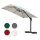 Ombrellone offset da giardino, Ombrellone a ombrello - Alu - girevole a 360° - 3 x 3 m - Beige
