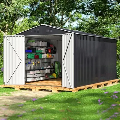 Outdoor Storage Shed, Metal Garden Shed with Updated Frame Structure, Tool Sheds for Backyard Garden