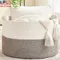 Large Cotton Rope Storage Basket Durable Woven Hamper Baby Laundry Hamper Toy Organizer Living Room