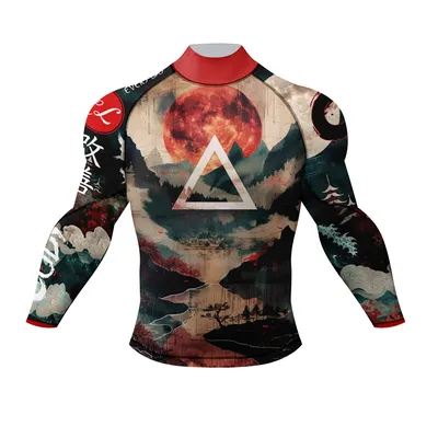 Own Factory Professional MMA Rashguards For Adult Men's High Collar Fighting BJJ Combat Long Sleeve