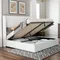 Queen Size Bed Frame Lift Up Storage Bed Linen Upholstered Bed Frame with Hydraulic Storage/Wingback