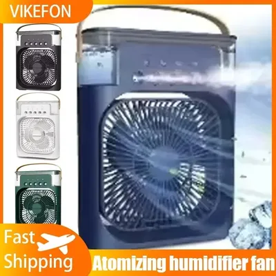 Three Gear Adjustable Fan USB Five Hole Multifunctional Desktop Atomizing Humidifier Night Light Air