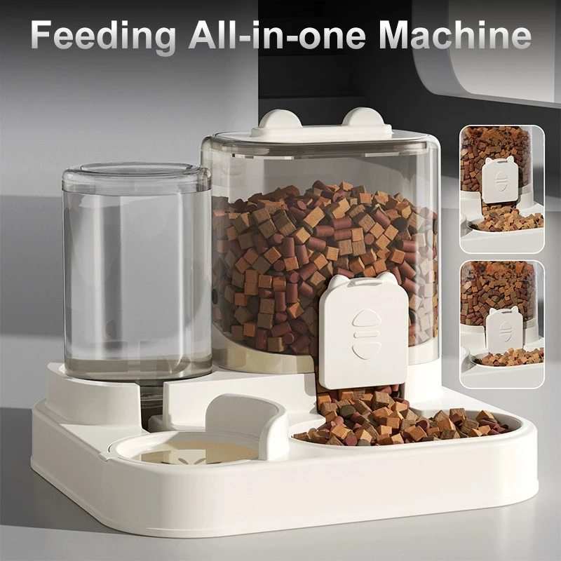 Machine d'alimentation tout-en-un pour chat, bol pour chien et chat avec distributeur d'eau, la nourriture pour chien, circula automatiquement les aliments pour chat et les fournitures pour animaux de