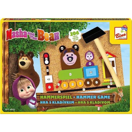 Bino 16127 - Hammerspiel Mascha und der Bär, 206 Teile, Motorikspielzeug - Mertens