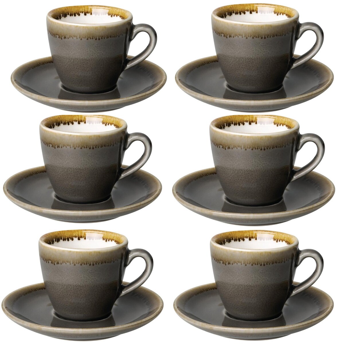 Gastronoble Olympia Kiln Espressotassen + Untertassen Rauch | 8,5cl | Porzellan | 6 Sets Image