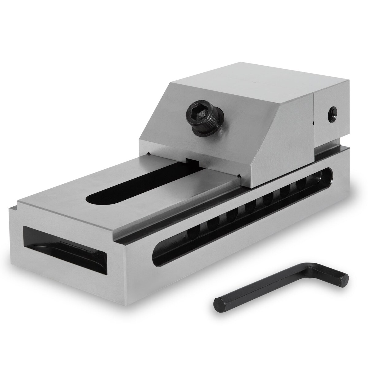 EBERTH Niederzugschraubstock 100 mm, Spannweite 125 mm, aus robustem Stahl, professioneller Präzisionsschraubstock für Werkstatt und Montage Image