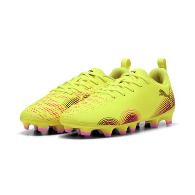Fußballschuh PUMA "FUTURE 8 PLAY FG/AG Fußballschuhe Jugendliche", Kinder, Gr. 34, gelb alert schwarz sun struck pink, Obermaterial: Synthetik, Textil; Futter: Textil; Innensohle: Textil; Laufsohle: Synthetik, Schuhe Image