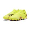 Fußballschuh PUMA "FUTURE 8 PRO FG/AG Fußballschuhe Jugendliche", Kinder, Gr. 34.5, gelb alert schwarz sun struck pink, Obermaterial: Textil, Synthetik; Futter: Textil, Synthetik; Innensohle: Textil; Laufsohle: Synthetik, Schuhe
