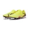 Fußballschuh PUMA "FUTURE 8 MATCH FG/AG Low Fußballschuhe Erwachsene", Gr. 42.5, gelb alert schwarz sun struck pink, Obermaterial: Synthetik, Textil; Futter: Synthetik, Textil; Innensohle: Textil; Laufsohle: Synthetik, Schuhe