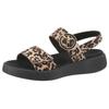 Keilsandalette GABOR "FLORENZ", Damen, Gr. 40, braun (leo), Ziegenveloursleder, animal-print, casual, Schuhe, Plateau, Sommerschuh, Riemchensandale, Komfortschuh in Weite (=weit)