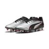 Fußballschuh PUMA "KING PRO FG/AG Fußballschuhe Erwachsene", Gr. 40, silber schwarz sun struck weiß metallic pink, Obermaterial: Synthetik; Futter: Synthetik, Textil; Innensohle: Textil; Laufsohle: Synthetik, Schuhe