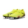 Fußballschuh PUMA "FUTURE 8 MATCH FG/AG Fußballschuhe Erwachsene", Gr. 41, gelb alert schwarz sun struck pink, Obermaterial: Synthetik, Textil; Futter: Synthetik, Textil; Innensohle: Textil; Laufsohle: Synthetik, Schuhe