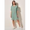 Sommerkleid CECIL, Damen, Gr. XL (44), US-Größen, matcha grün, Stoff, 70% Viskose, 30% Nylon, Strukturmuster, casual, comfort fit kniefrei, Rundhals, Kurzarm Bündchen, Kleider, mit seitlichen Einschubtaschen