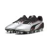 Fußballschuh PUMA "KING MATCH FG/AG Fußballschuhe Jugendliche", Kinder, Gr. 34.5, silber schwarz sun struck weiß metallic pink, Obermaterial: Textil, Synthetik; Futter: Textil; Innensohle: Textil; Laufsohle: Synthetik, Schuhe