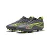 Fußballschuh PUMA "ULTRA 5 MATCH FG/AG Fußballschuhe Jugendliche", Kinder, Gr. 38, matte aged silber gelb alert blau gray, Obermaterial: Textil, Synthetik; Futter: Textil, Synthetik; Innensohle: Textil; Laufsohle: Synthetik, Schuhe