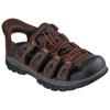 Outdoorsandale SKECHERS "TRESMEN-NORVICK", Herren, Gr. 40, braun (dunkelbraun), Lederimitat, Textil, casual, Schuhe, Trekking Sandale mit Slip-ins Funktion