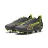 Fußballschuh PUMA "ULTRA 5 PRO FG/AG Fußballschuhe Jugendliche", Kinder, Gr. 36, matte aged silber gelb alert sun struck blau pink, Obermaterial: Textil, Synthetik; Futter: Textil, Synthetik; Innensohle: Textil; Laufsohle: Synthetik, Schuhe